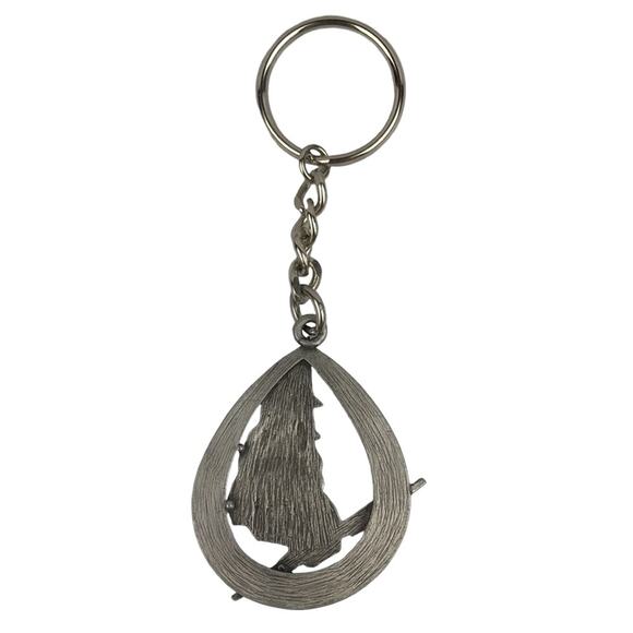 Wizard Lightning Bolt Keychain Pewter Look Cutout Key Ring Stars Moon - Picture 3 of 5